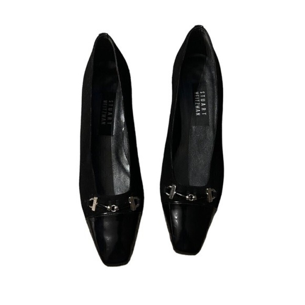 Stuart Weitzman Black Heels with Silver Accents